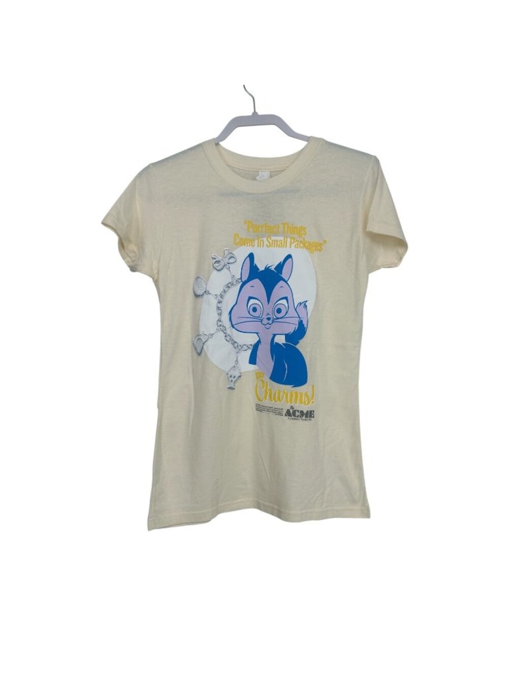 Looney Tunes Shirt Large Cream Pussyfoot Kitty Y2K Graphic Tee Retro Streetwear